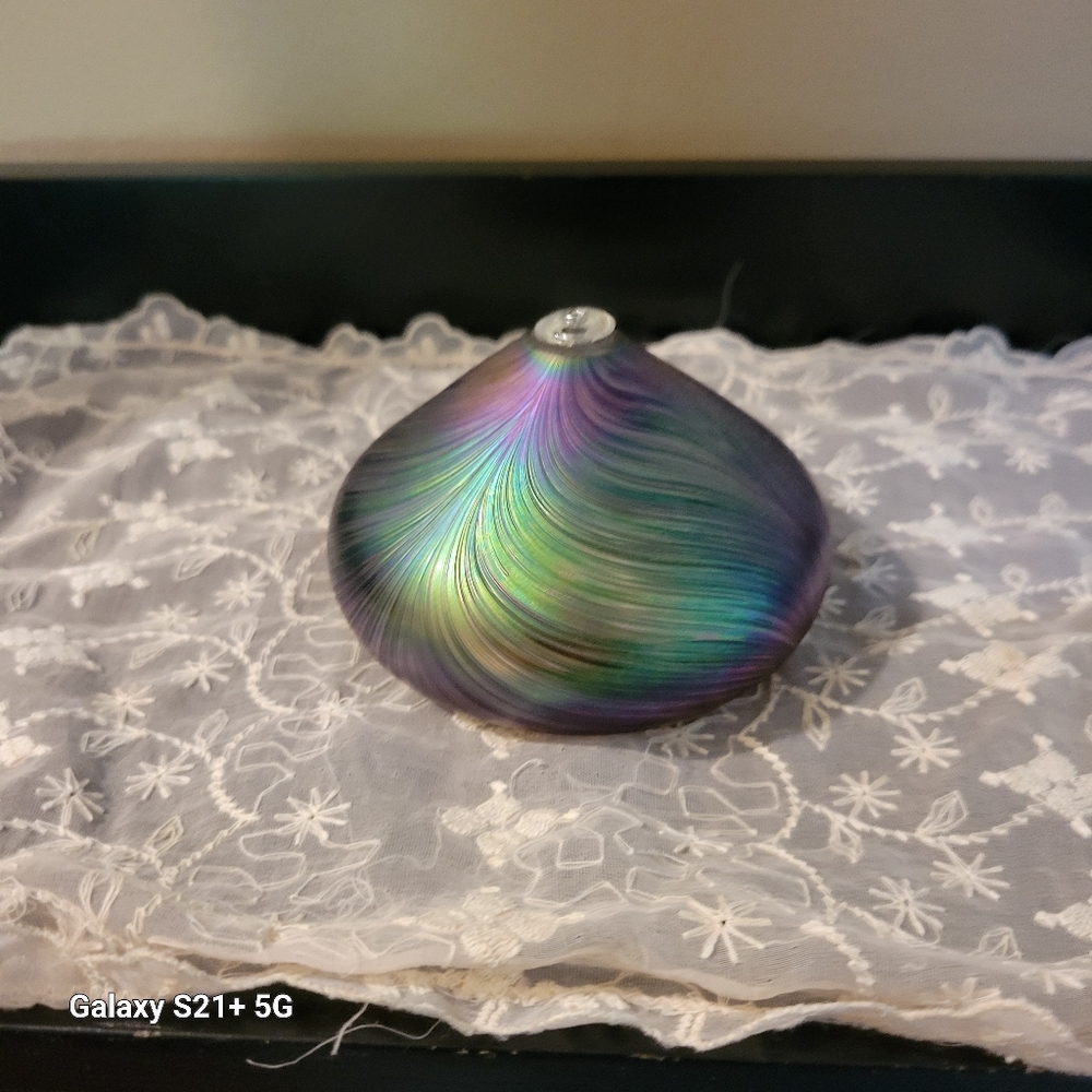 Iridescent Swirl Glass Vase